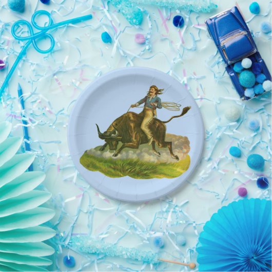 Viktorianischer Cowboy-Bulle Pappteller (Party)