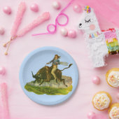 Viktorianischer Cowboy-Bulle Pappteller (Party)
