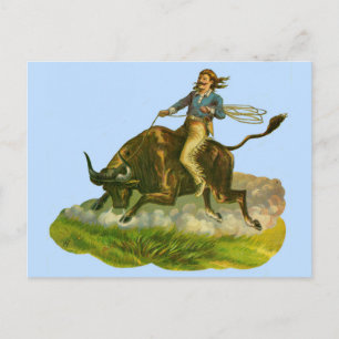 Viktorianischer Cowboy-Bulle Postkarte