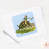 Viktorianischer Cowboy-Bulle Quadratischer Aufkleber (Umschlag)