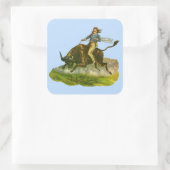 Viktorianischer Cowboy-Bulle Quadratischer Aufkleber (Tasche)