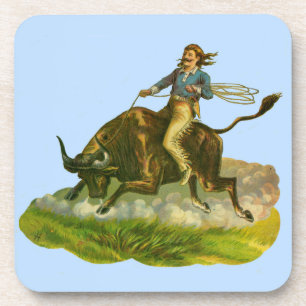 Viktorianischer Cowboy-Bulle Untersetzer