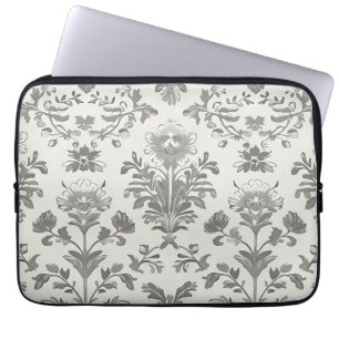 Viktorianischer Damast Blumen Weiß Vintage Laptopschutzhülle