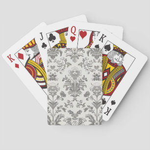 Viktorianischer Damast Blumen Weiß Vintage Spielkarten