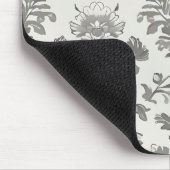 Viktorianischer Damast Blumenmuster Weiß Vintage Mousepad (Ecke)