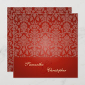 viktorianischer Damast Hochzeitsfeiern Einladung (Vorne/Hinten)