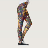 Viktorianischer Damast lila Leggings (Rechts)