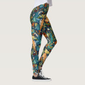 Viktorianischer Damast Mitternacht Leggings (Rechts)