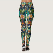 Viktorianischer Damast Mitternacht Leggings (Rückseite)