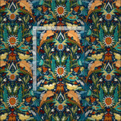 Viktorianischer Damast Mitternacht Stoff (Kachel)