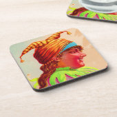 Viktorianischer Damenjester Getränkeuntersetzer (Linke Seite)