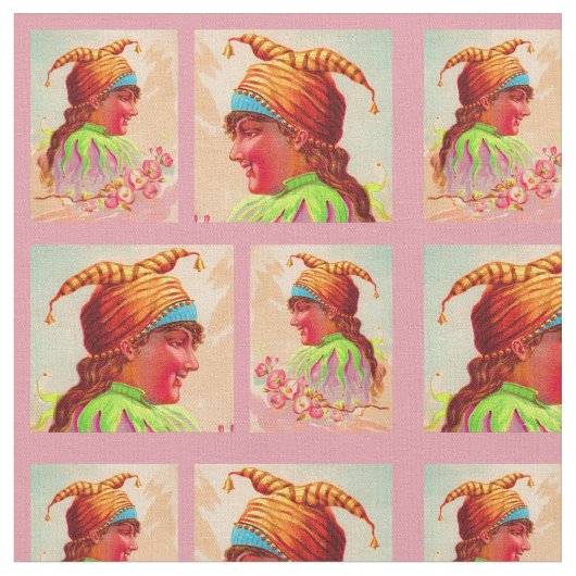 Viktorianischer Damenjesterprint Stoff (Nahaufnahme)