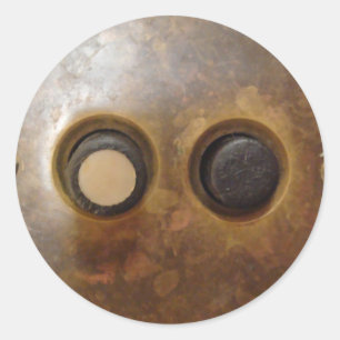 Viktorianischer Druckknopf-heller Schalter Runder Aufkleber