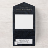 Viktorianischer dunkelblauer Hochzeitshub All In One Einladung (Außenbereich)