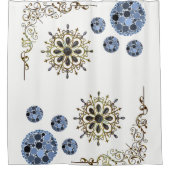 Viktorianischer Duschvorhang aus Weißgold (Vorderseite)