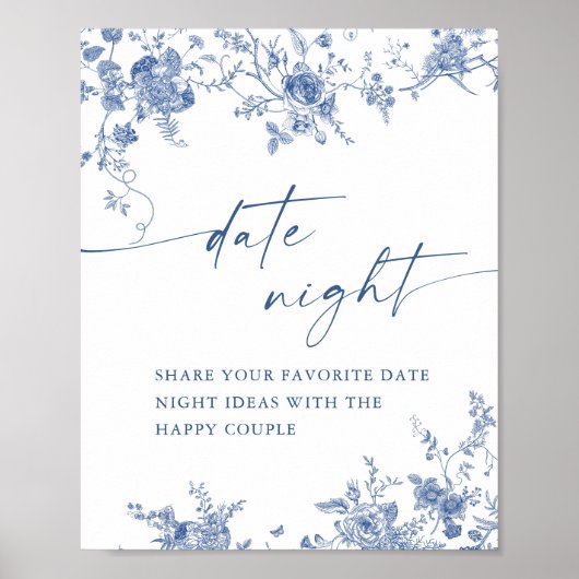 Viktorianischer Dusty Blauer Garten Verspieltes Va Poster (Vorne)