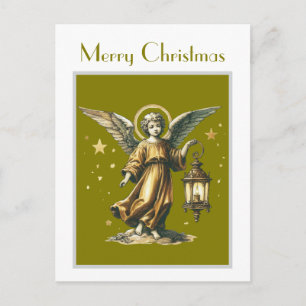 Viktorianischer eleganter Weihnachtsengel und Late Postkarte