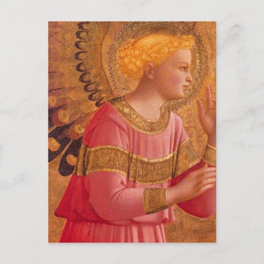 Viktorianischer Engel in rosa Postkarte (Vorderseite)