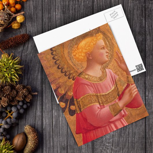 Viktorianischer Engel in rosa Postkarte