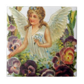 Viktorianischer Engel mit Blumen Fliese (Vorderseite)