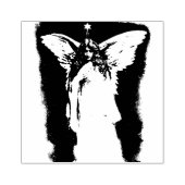 Viktorianischer Engel mit Flügeln & Stern, schöne  Gummistempel (Prägung)