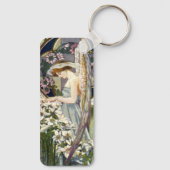 Viktorianischer Engel und Vintage Osterlilie Blume Schlüsselanhänger (Rückseite)