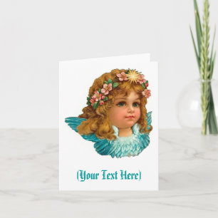 Viktorianischer Engel Vintages Blumenostern Feiertagskarte