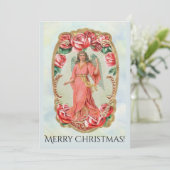 Viktorianischer Engel von Weihnachten Gerahmt von  Einladung (Stehend Vorderseite)