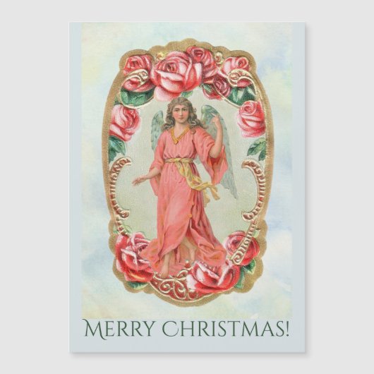Viktorianischer Engel von Weihnachten Gerahmt von Magnetkarte (Vorderseite)