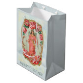 Viktorianischer Engel von Weihnachten Gerahmt von  Mittlere Geschenktüte (Vorderseite Schrägansicht)
