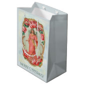 Viktorianischer Engel von Weihnachten Gerahmt von  Mittlere Geschenktüte (Rückseite Schrägansicht)