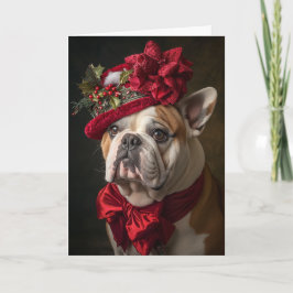 Viktorianischer englischer Bulldog Weihnachtsgesch Feiertagskarte