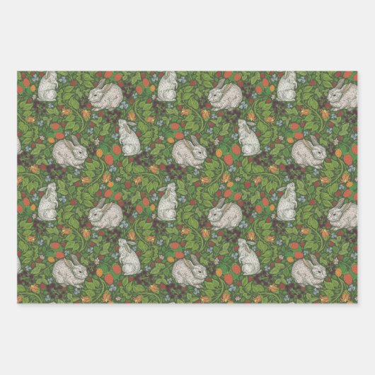 Viktorianischer Englischer Garten Mix Bunnies Drag Geschenkpapier Set (Vorderseite 2)