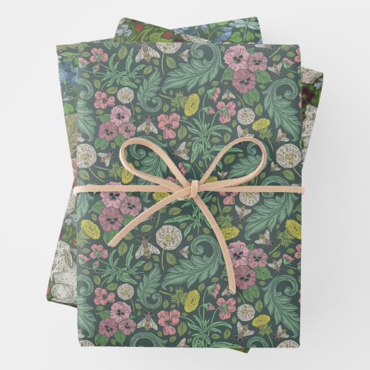 Viktorianischer Englischer Garten Mix Bunnies Drag Geschenkpapier Set (Beispiel)