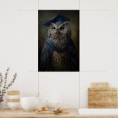Viktorianischer Eulen-Zauberer-Kunstprint Gelehrte Poster (Küche)