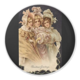 Viktorianischer Fashion Vintage Weihnachts-Keramik Keramikknauf