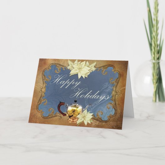 Viktorianischer Feiertags-Tee Feiertagskarte (Vorderseite)