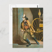 Viktorianischer Feuerwehrmann 2 "The American Fire Postkarte (Vorne/Hinten)