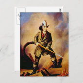 Viktorianischer Feuerwehrmann "The American Firema Postkarte (Vorne/Hinten)