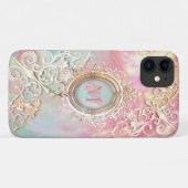 Viktorianischer filigraner opaleszenter Edelstein Case-Mate iPhone Hülle (Rückseite (Horizontal))