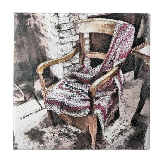 VIKTORIANISCHER FIRESIDE-VORSITZ FLIESE (Vorderseite)