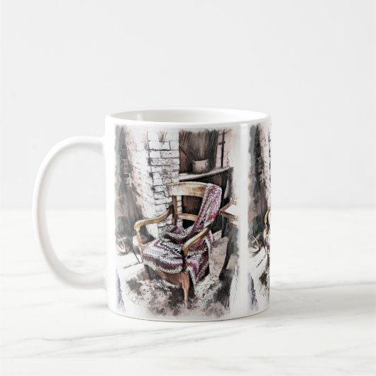 VIKTORIANISCHER FIRESIDE-VORSITZ KAFFEETASSE (Links)