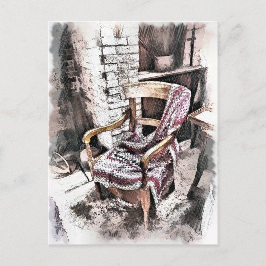 VIKTORIANISCHER FIRESIDE-VORSITZ POSTKARTE (Vorderseite)