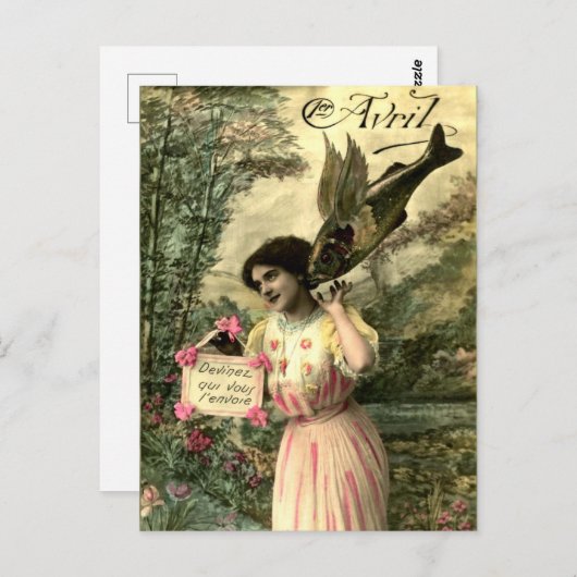 Viktorianischer Fisch, Aprilscherz Postkarte (Vorne/Hinten)