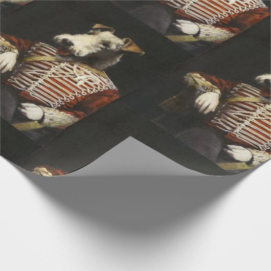 Viktorianischer Fox-Terrier Geschenkpapier (Ecke)