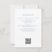 Viktorianischer französischer QR Code Blue Vintage Einladung (Rückseite)