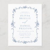 Viktorianischer französischer QR Code Blue Wedding (Vorderseite)