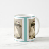Viktorianischer Frauenhut Perlenkleid Kaffeetasse (VorderseiteRechts)