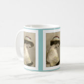Viktorianischer Frauenhut Perlenkleid Kaffeetasse (Vorderseite Links)