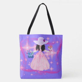 Viktorianischer Frauenkorb mit Blume zum Beutel Tasche